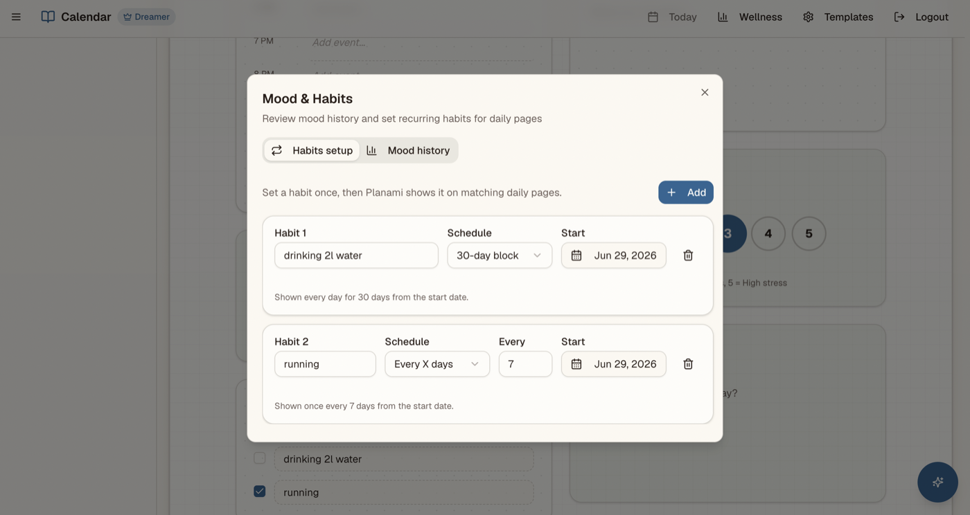 Planami June 2026 Updates: Habit Scheduling, Wellness Tracking, and Stability Improvements