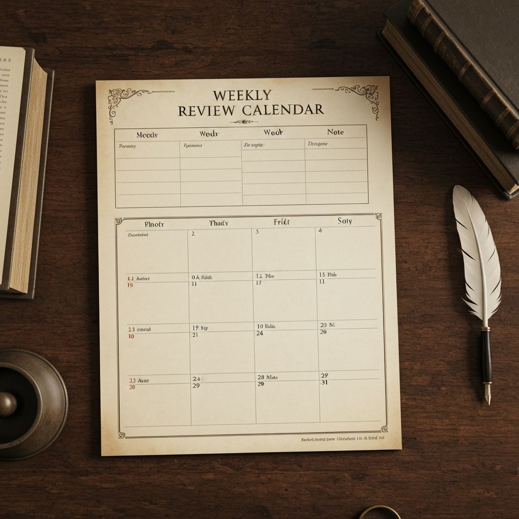 Weekly review calendar